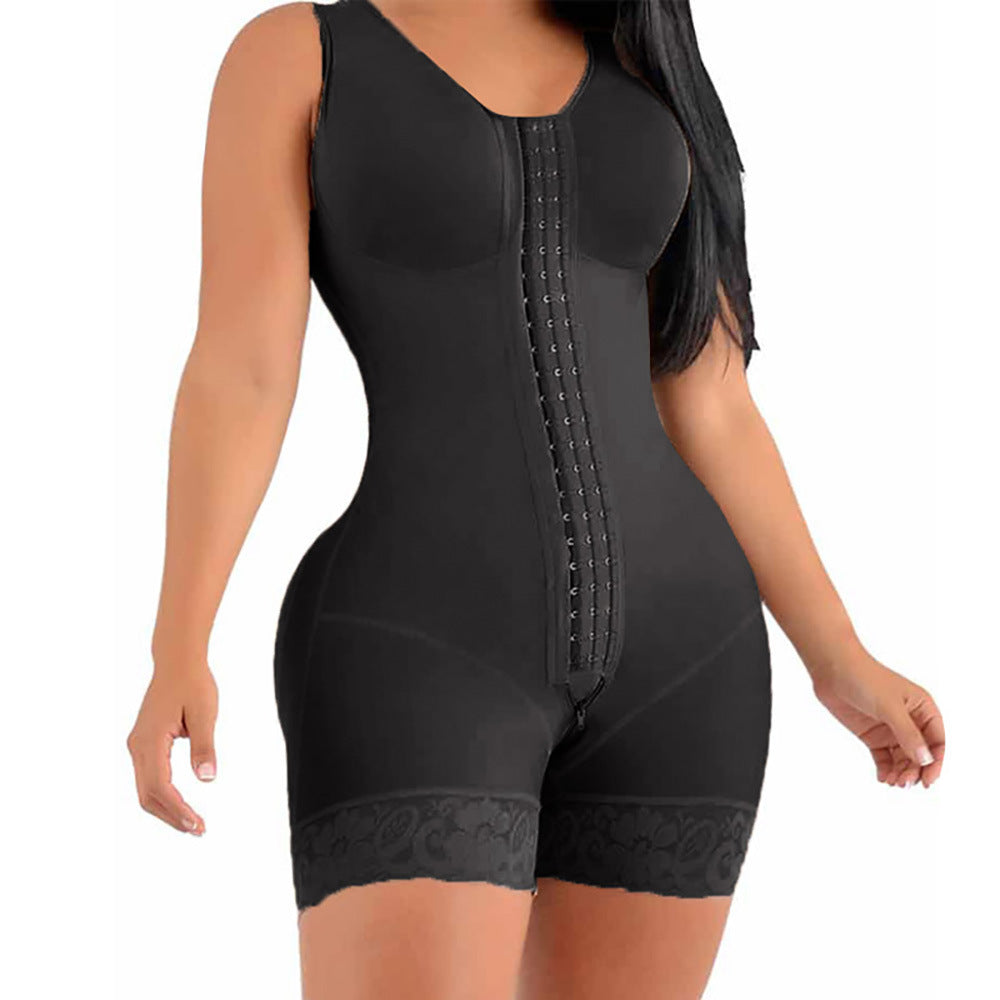 Crotch Zipper Shapewear Bodysuit